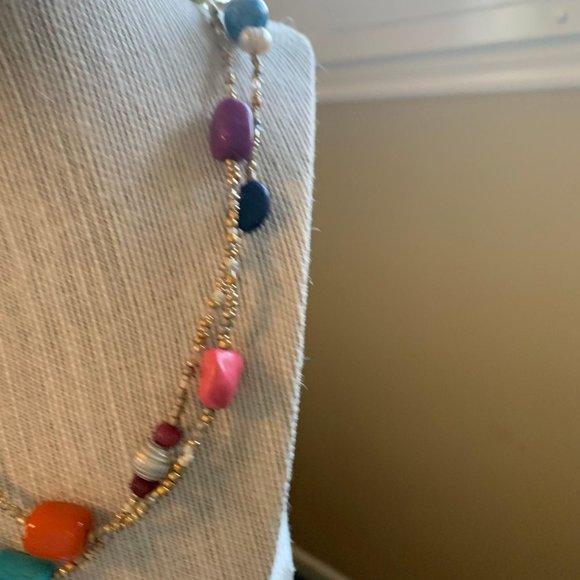 Chico’s NWT Necklace Multi Color Stones 17″ - Picture 4 of 12